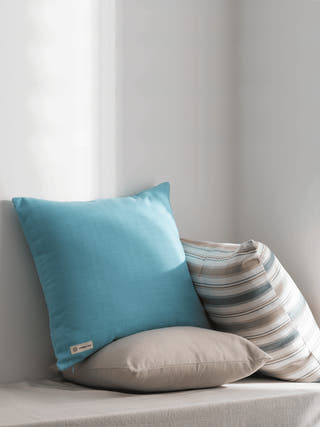 Corsica Powder Blue Cotton Cushion Cover