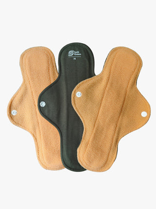 Reusable Cloth Pads Heavy Flow - Set of 3 SochGreen