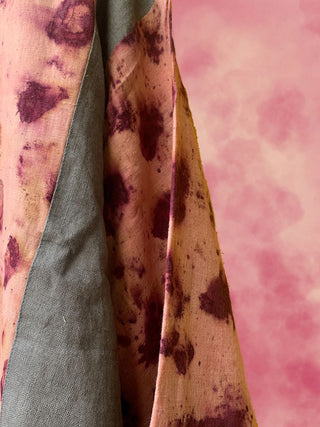 Ecoprinted Handwoven Breezy Jacket Pink & Grey Bageeya