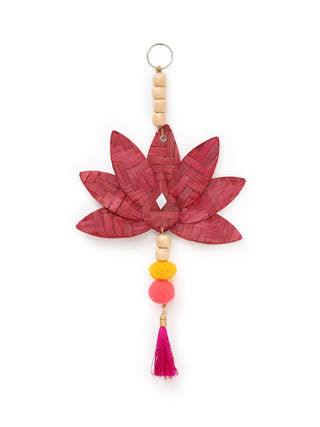 Padma Handcrafted Bamboo Hanging Red - Set of 2