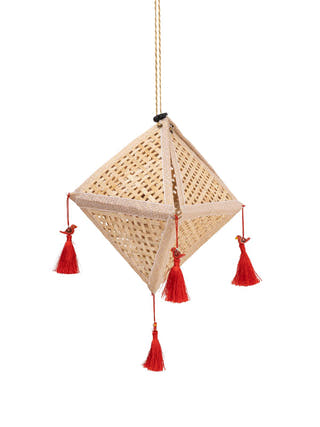 Jhoomar Handcrafted Bamboo Lantern Natural
