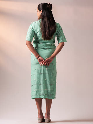 Knotty Top Skirt Set Green