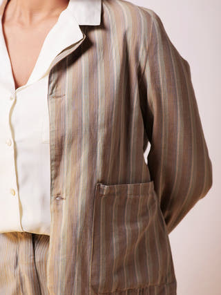 Reversible Blazer Pant Set Beige