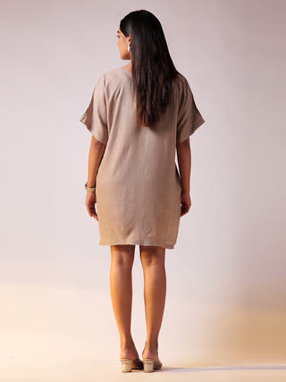 Oversize Cocktail Dress Beige