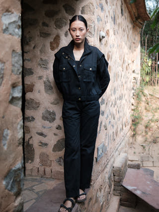 Black Sheldon Cropped Jacket