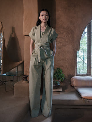 Khaki Berlin Shawl Collar