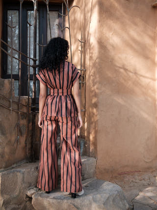 Copper Stripes Berlin Shawl Collar