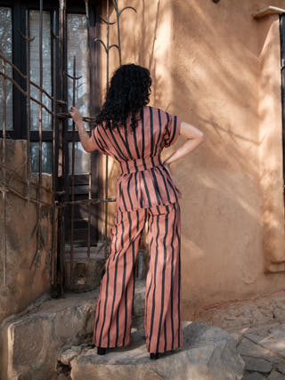 Copper Stripes Berlin Shawl Collar