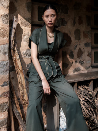 Deep Green Berlin Shawl Collar