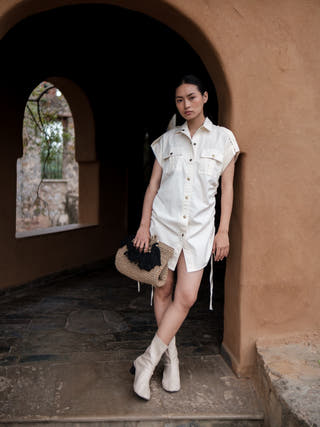 Ecru Sunrise Gather Shirt