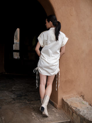 Ecru Sunrise Gather Shirt