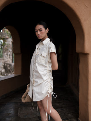 Ecru Sunrise Gather Shirt