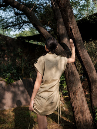 Khaki Sunrise Gather Shirt