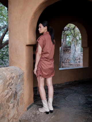 Copper Sunrise Gather Shirt