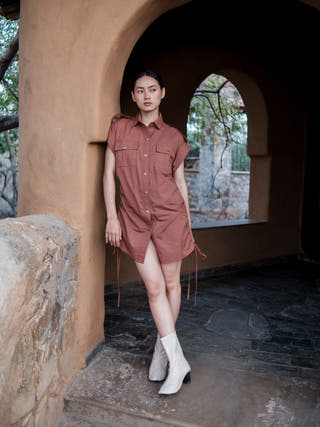 Copper Sunrise Gather Shirt