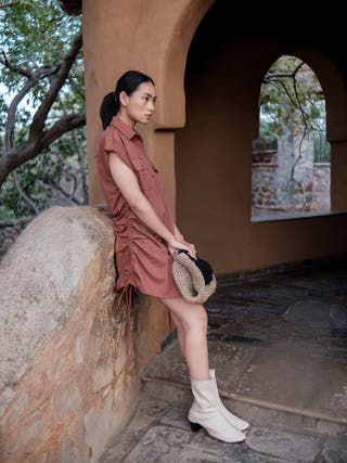 Copper Sunrise Gather Shirt