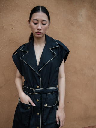 Black Harajuku Trench