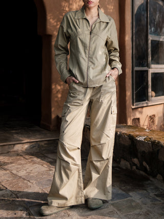 Khaki Saigon Parachute Pants The Terra Tribe