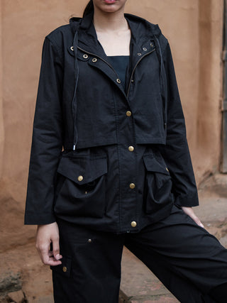 Black Kyoto Utility Jacket The Terra Tribe