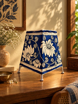 Lotus Design Table Lamp - Blue