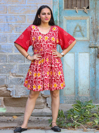 Ila Khadi Lotus Red Tunic Red Agati