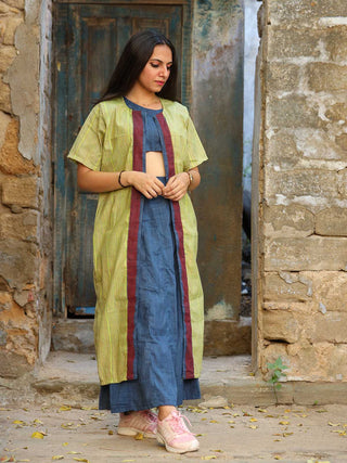 Lavi Khadi Co-ord Set Indigo Agati