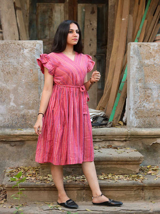 Soma Khadi Tunic Set Pink Agati