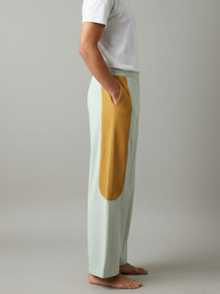 Tipa - Green Flowy Pants with Side Panel