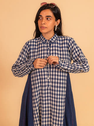 Moral Fibre Side Kali Long Shirt Dress Moral Fibre Indigo