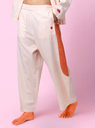 Tipa Flowy Pink Pants with Side Panel