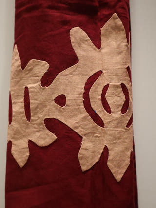 Hand Applique Cotton Stole | Maroon