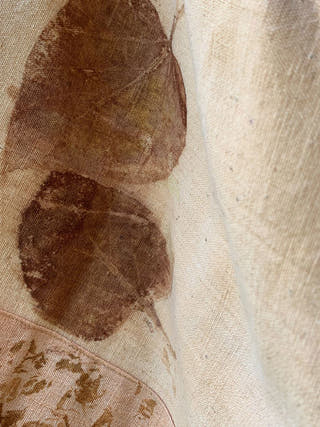 Ecoprinted Handwoven Breezy Jacket Beige - Organic Cotton Jumpsuit for women in beige color