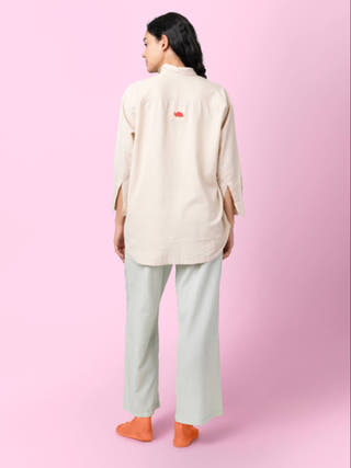 Beige Kaya Drop Shoulder Shirt