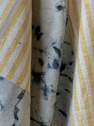 Ecoprinted Handwoven Breezy Jacket Yellow - Organic Cotton Jumpsuit for women in yellow color