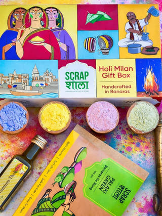 Holi Milan Gift Box | Natural Gulaal & Thandai | Handmade in Banaras
