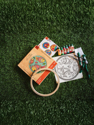 Handmade DIY Fabric Painting kit  Madhubani Fish