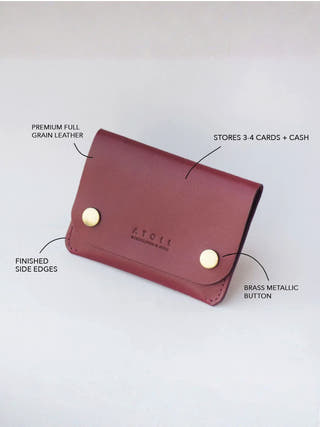 Petra Button Burgundy Wallet