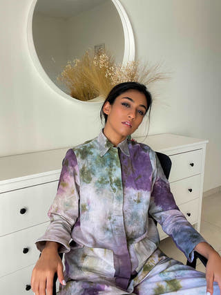 Eela Natural Dye Cotton-Linen Shacket