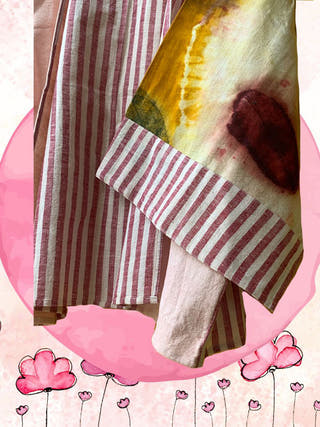 Ecoprinted Handwoven Breezy Jacket - Organic Cotton Jumpsuit for women in multi color