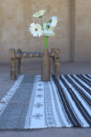 Bharawadi Handwoven Traditional  Rug Multi Colour Kutchi Carpet