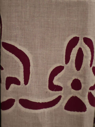 Hand Applique Cotton Stole | White