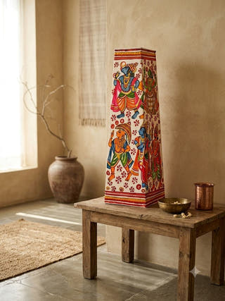 Vishwaroopa Dashavatara Lamp Conical Leather Lamp