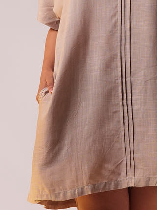Oversize Cocktail Dress Beige