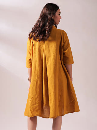 Sunset Free Size Dress Mustard