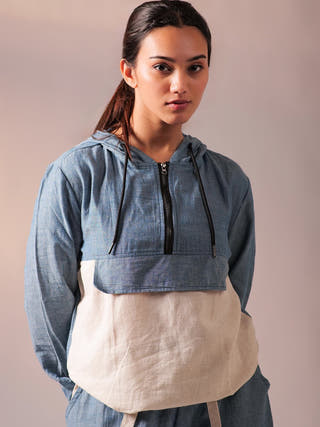 Cargo Top Pant Set Denim Blue