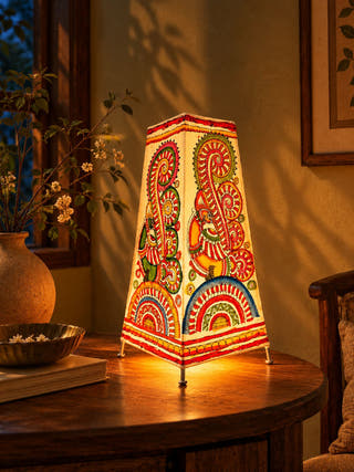 Peacock Tholu Bommalata Table Lamp