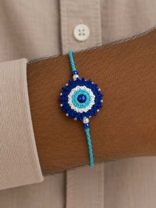 Hand Embroidered Nazar Battu Rakhi