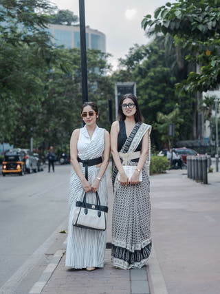 Karuna Off White Hand Block Printed Cotton Saree