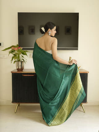 Green Modal Silk Saree