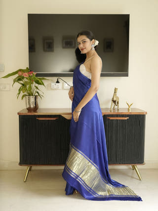 Blue Modal Silk Saree